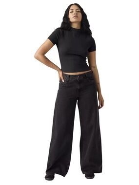 Levi's Black Wide-Leg High-Rise Jeans